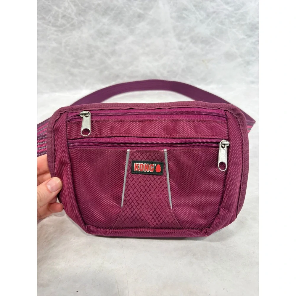 KONG Dog Training Treat Bag Waist Pack Magenta Purple Reflective Belt D-Ring